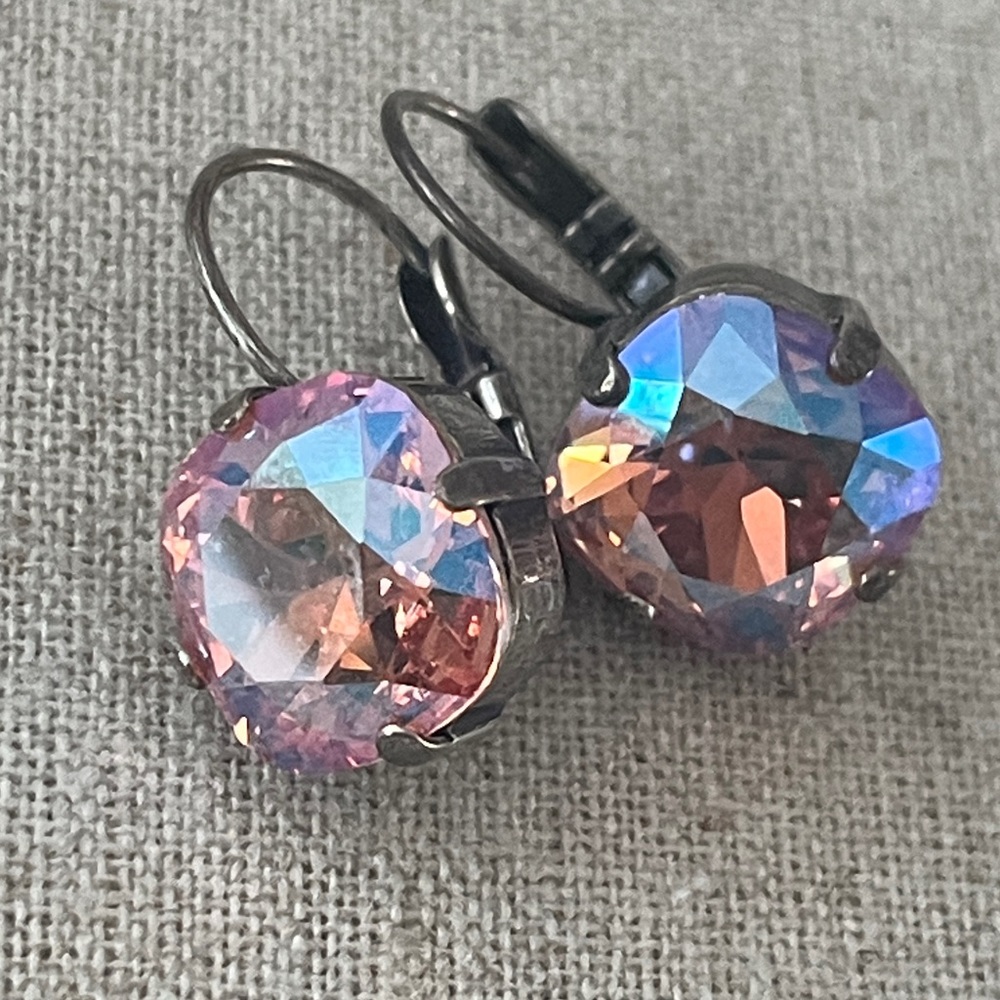Swarovski Crystal Cushion Light Rosaline Earrings